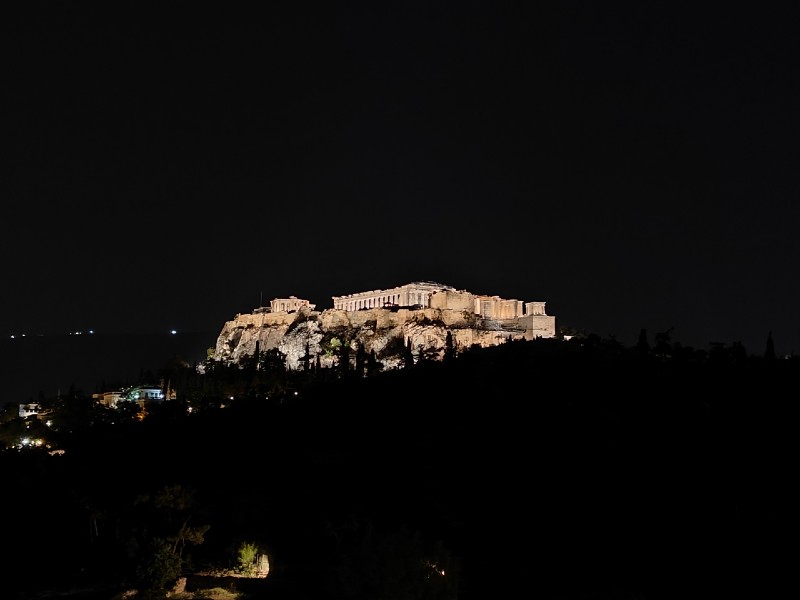 Parthenon glowing in the light