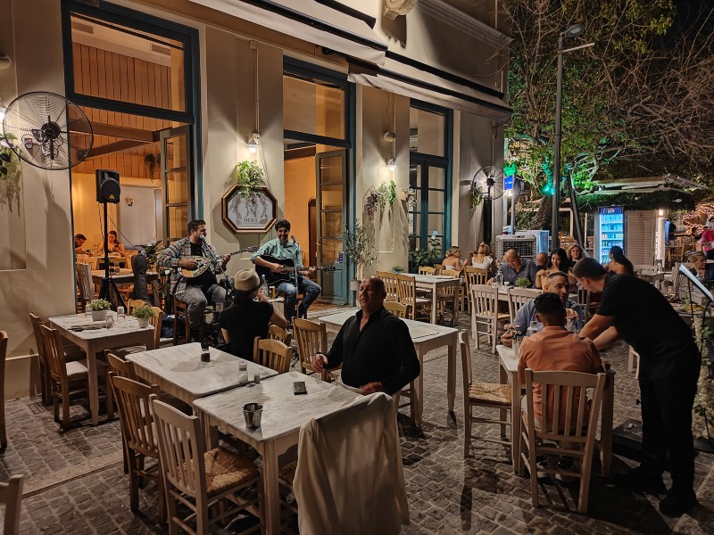 classic taverna night in Athens Greece