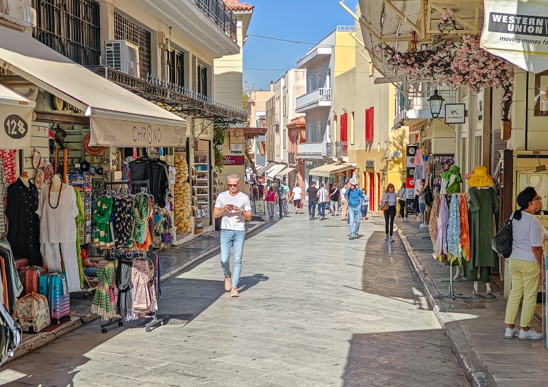 Sunlit streets in Plaka