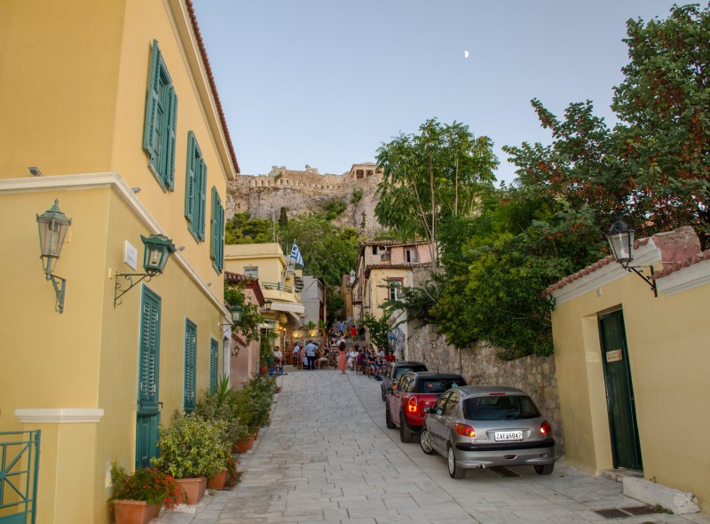 Plaka district in Athens Greece