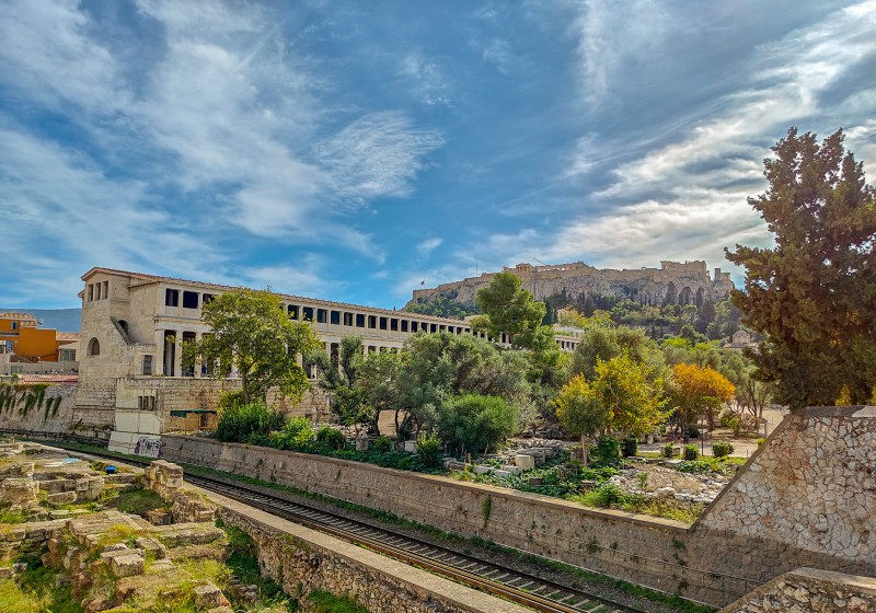 the Stoa of Attalos and the Acropolis above