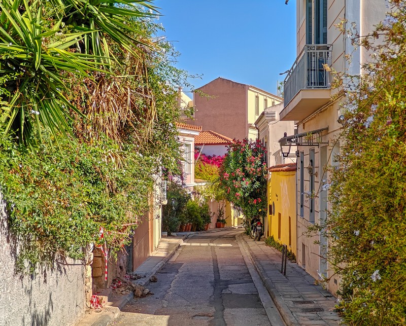 backstreets of plaka district athens