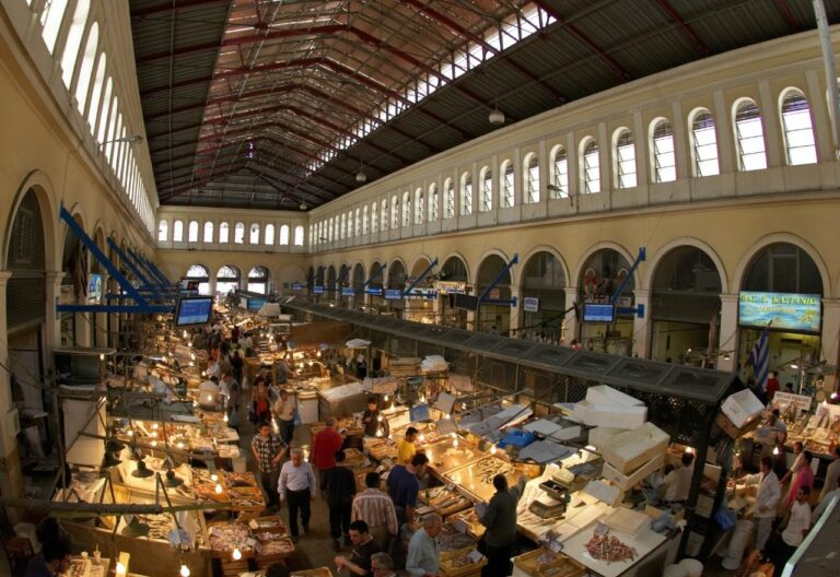 varvakios central market in athens greece