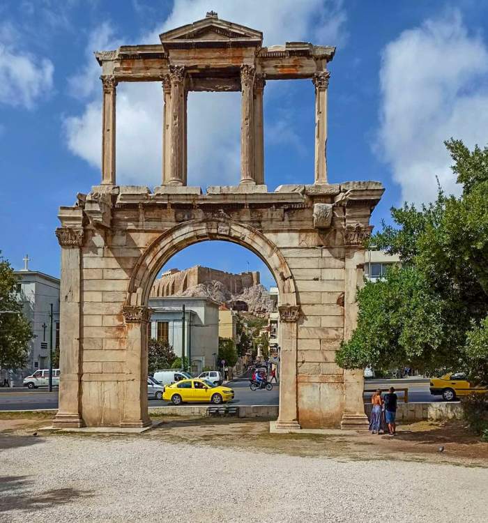 The Arch of Hadrian in Athens, Greece