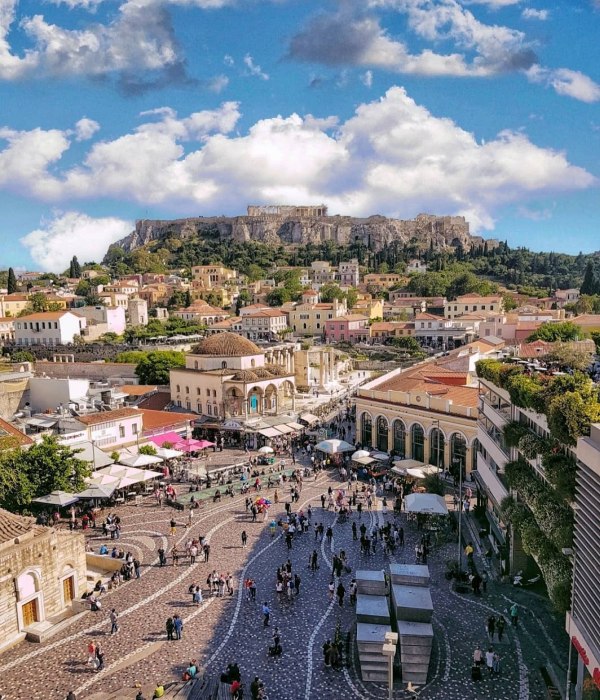 View of the Acropolis from Monastiraki square