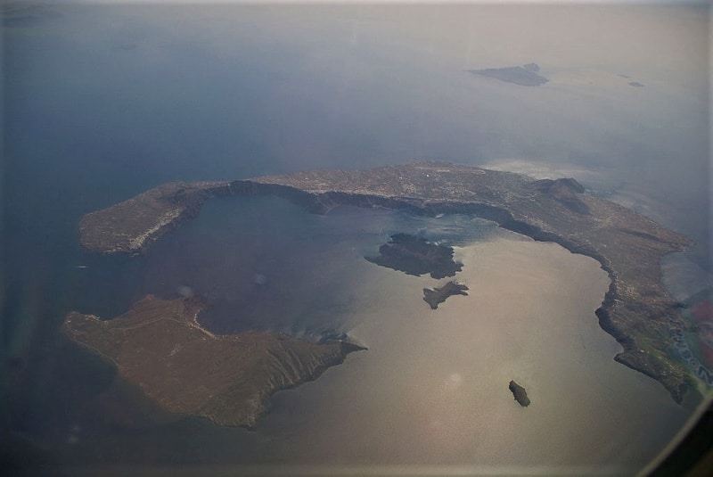 Santorini view from plane