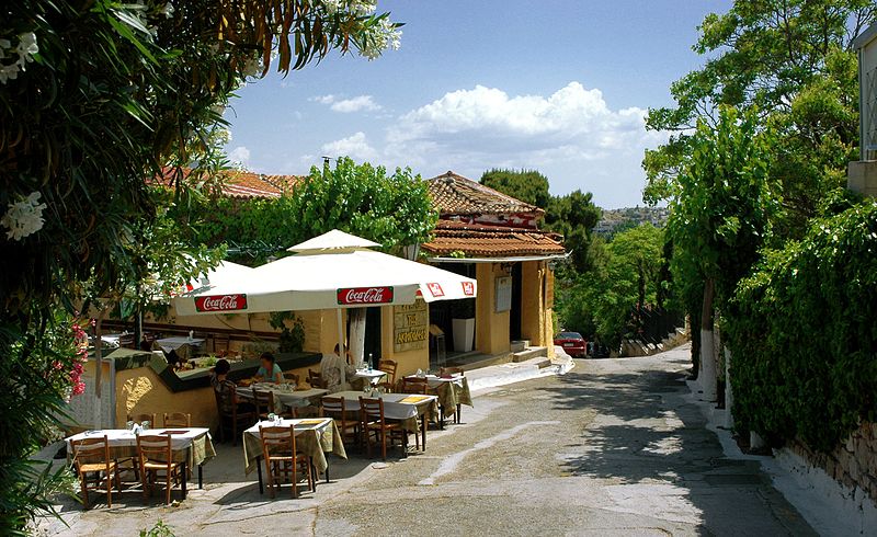 Tavern in Plaka district, Athens, Greece