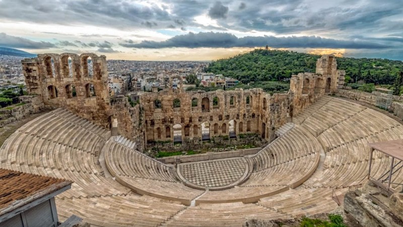 The Odeon of Herodes Atticus in Athens Greece