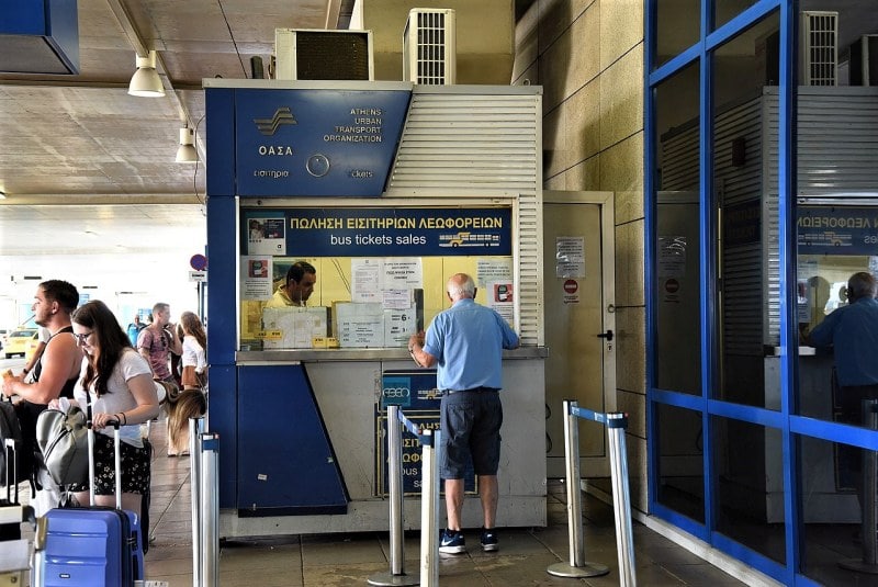 bus ticket kiosk athens airport