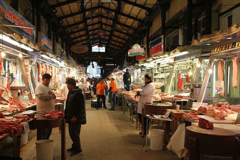 meat market at varvakios agora