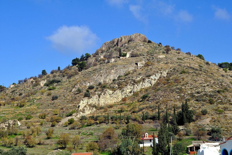 the hill of Palaiochora in aegina island