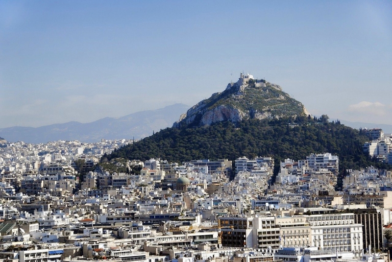 Lycabettus hill in athens greece
