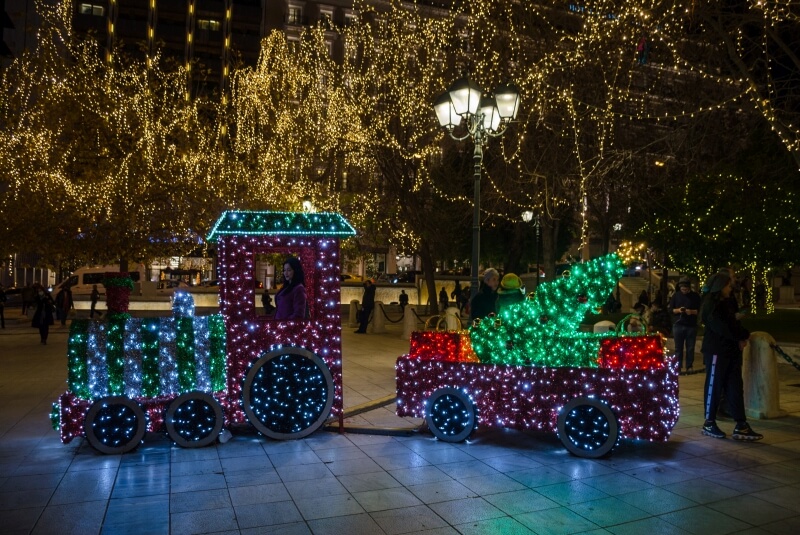 chistmas decorations in syntagma square
