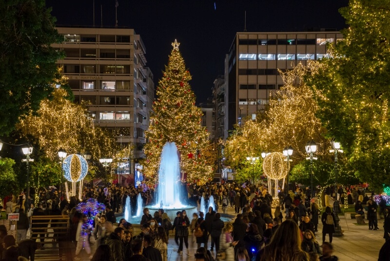 christmas tree in athens greece