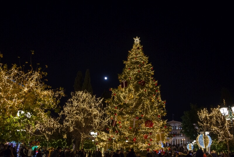 christmas tree syntagma square athens greece