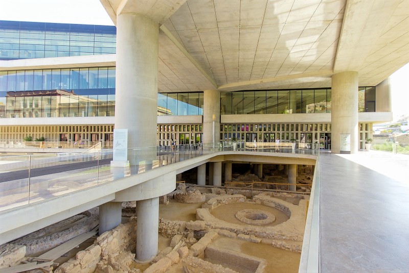 basement level of the acropolis museum in athens