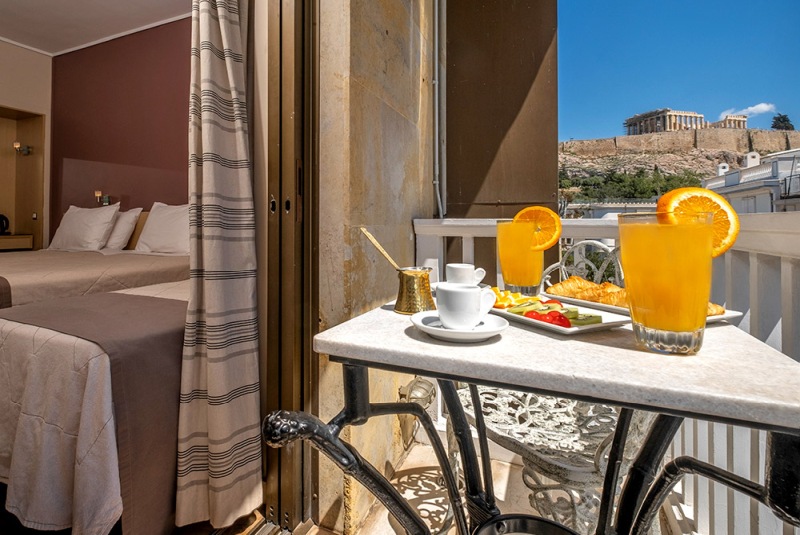 budget friendly hotel with acropolis view