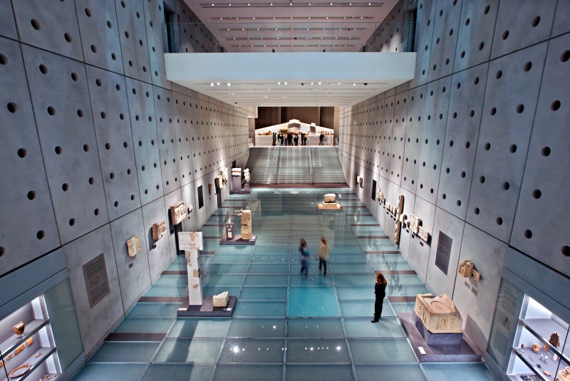 gallery of the slopes of the acropolis at the acropolis museum athens