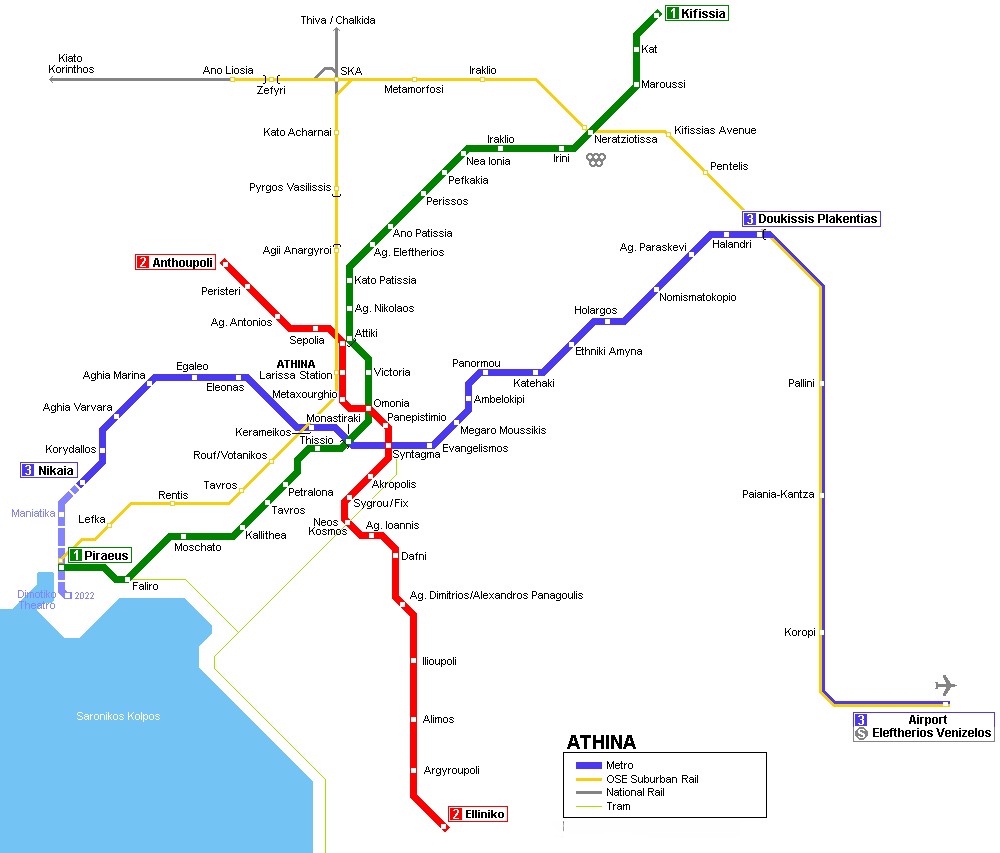 athens metro map airport new
