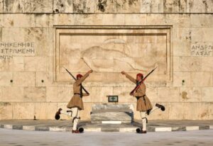 Evzones and the Changing of the Guard at Syntagma Square athens
