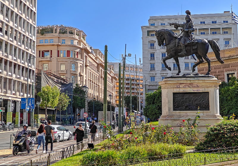The statue of Theodoros Kolokotronis in front of the National Historical Museum in Athens
